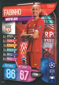 Fabinho Liverpool 2019/20 Topps Match Attax CL #LIV7